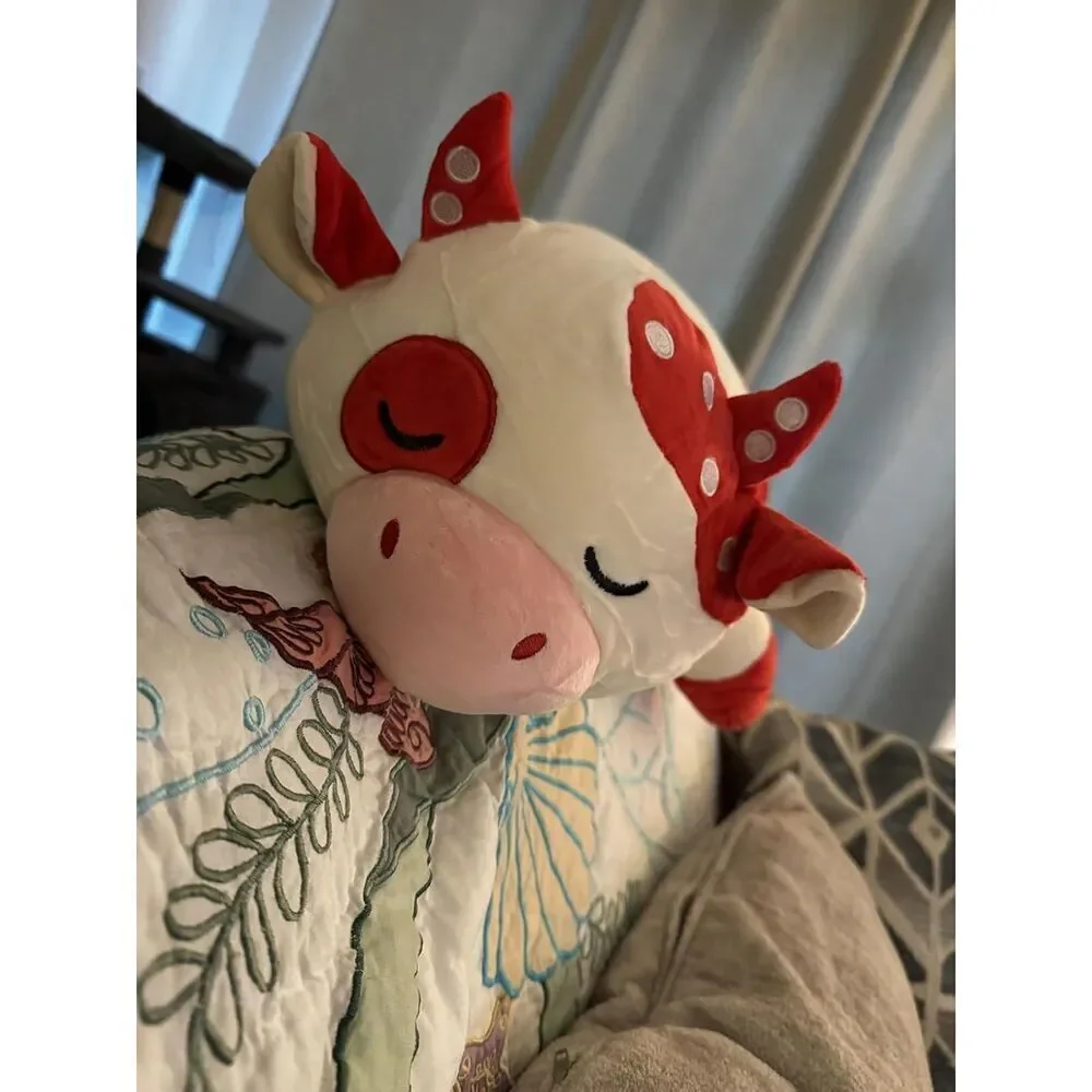 30'' Auspicious Beginning Giant Cute Sleeping Mushroom Cow Plush Stuffed Animal